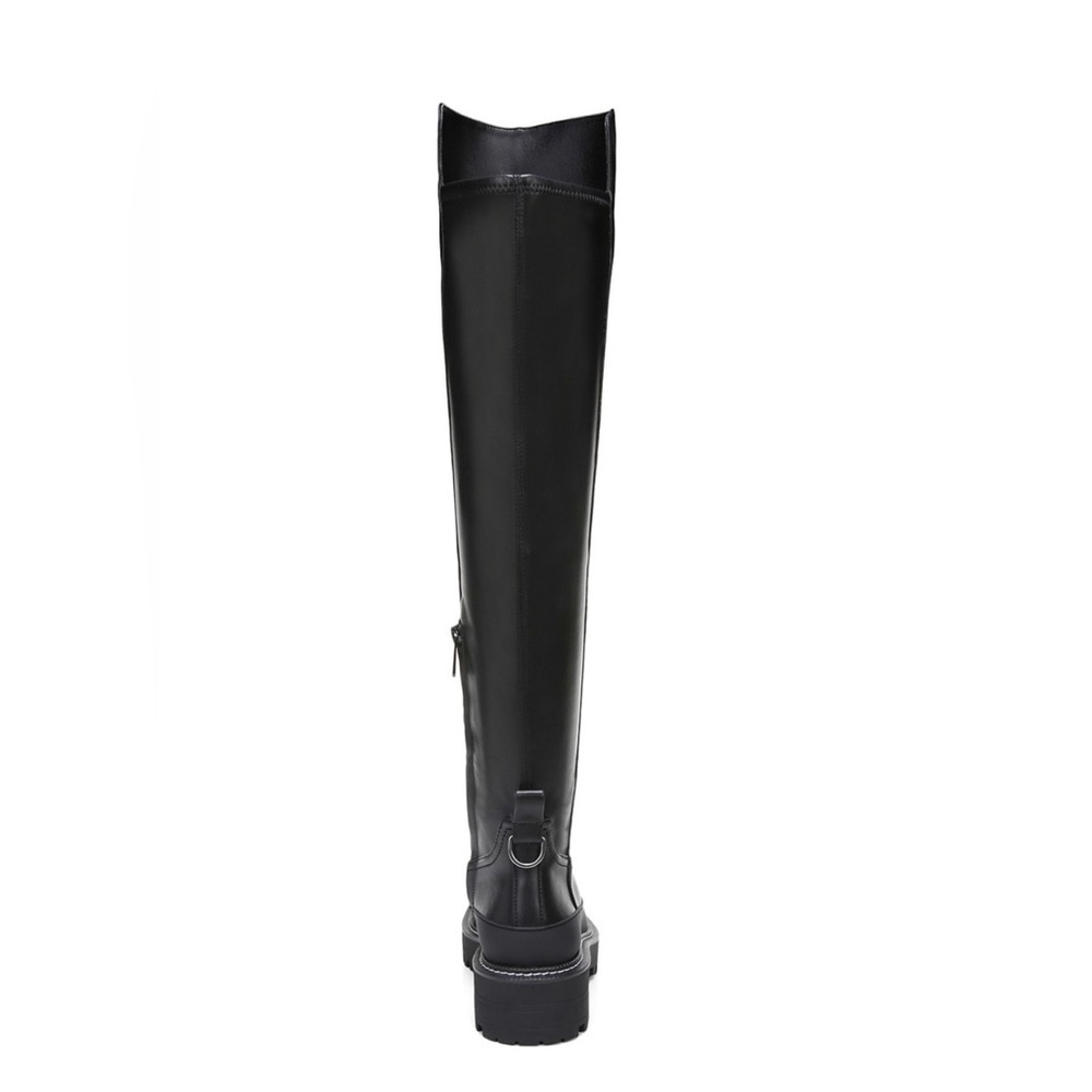 SAM EDELMAN LERUE OVER THE KNEE TALL FAUX LEATHER BOOTS BLACK 7.5 M NEW - Picture 7 of 9